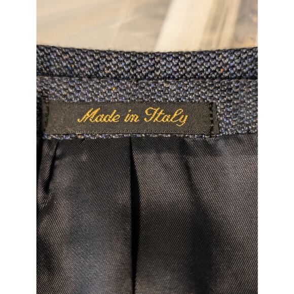 Zino Made in Italy Regent Blue Silk/Wool Two Button Men's Blazer Size 44R - Picture 5 of 8